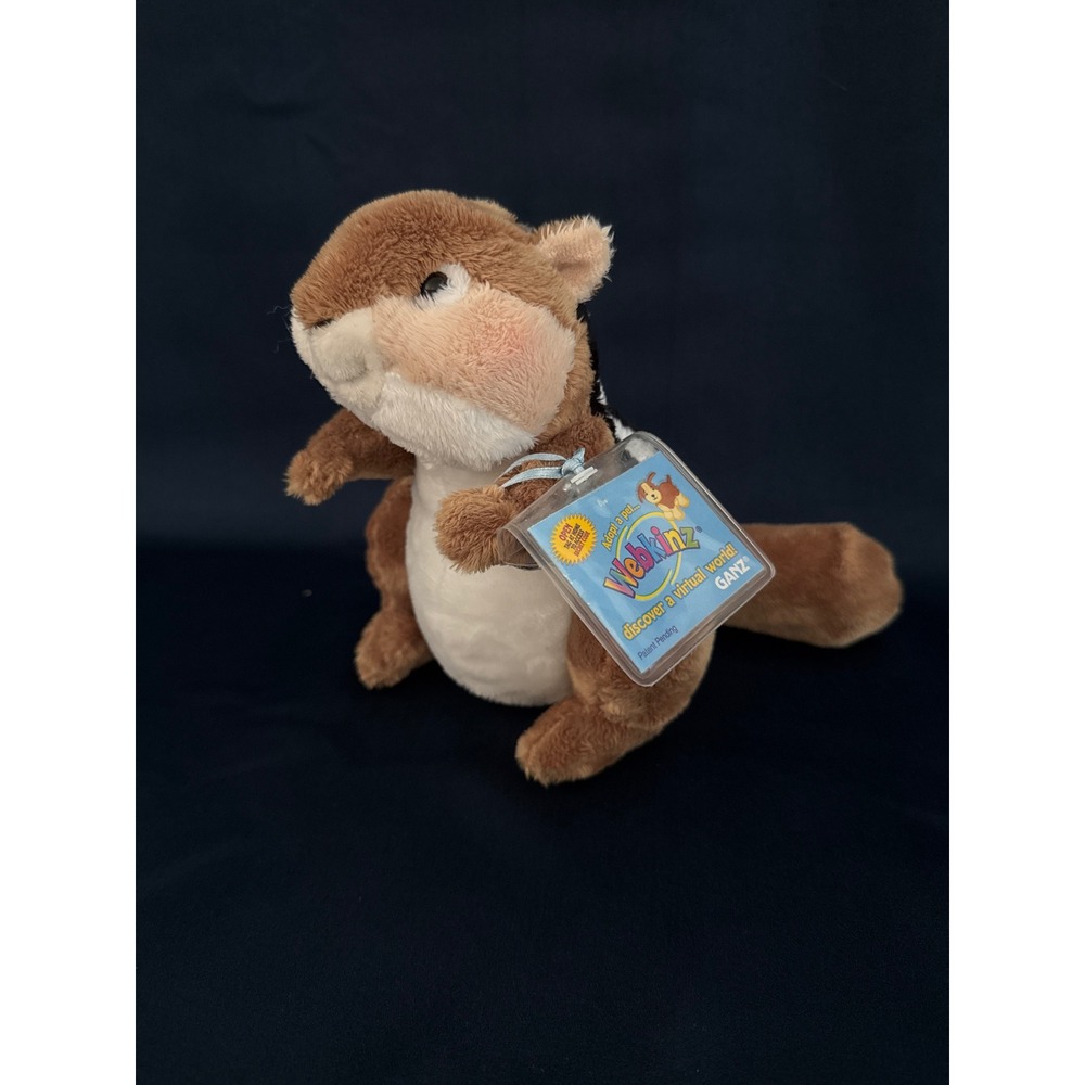Ganz Webkinz Chipmunk Plush HM217 New With Sealed Code Tag Brown Striped 8 inch